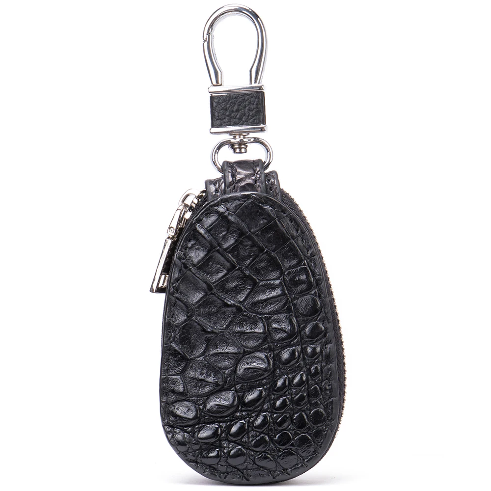 

Westal Real Crocodile Leather Car Key Wallets Fashion Holder Housekeeper Keys Organizer Double Zipper Keychain Case Key Pouch, Colorful