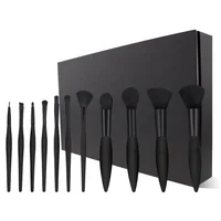 

Christmas gift hot sale 11pcs private label black cosmetic brush set wholesale makeup brush set