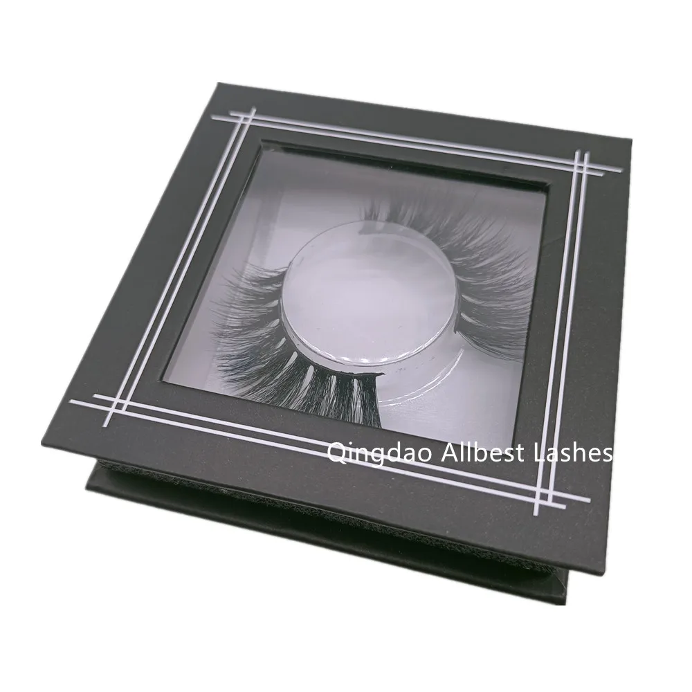 

2021 Hot Selling Square Black Eyelash Package Box with Private Label Custom Logo