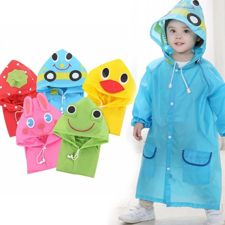 

Cartoon Animal Style Waterproof Kids Raincoat For Children Rain Coat Rainwear/Rainsuit Student Rain Poncho, Red,blue,pink,yellow,red