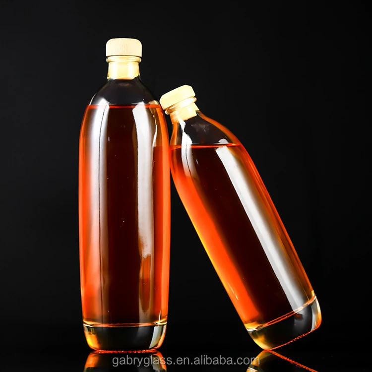 
Wholesale Logo Printing Clear 500ml 750ml Spirit Bottle Square 