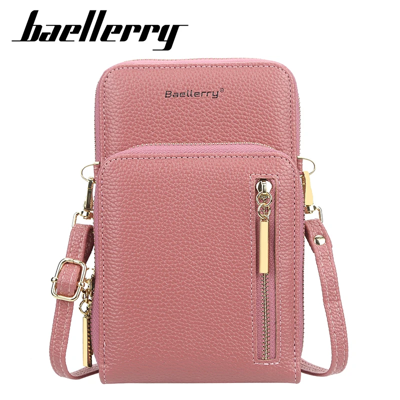 

New design Baellerry wallet women pu leather Mobile Phone card holders Crossbody Bag ladies wallet, 6 different colos