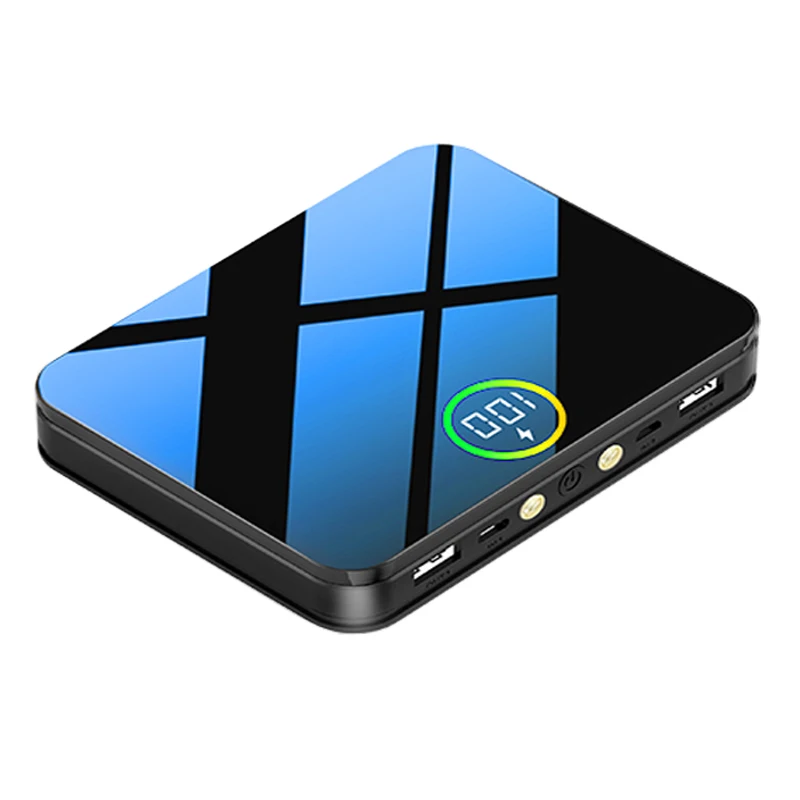 

Portable Super Original Latest Mobile Phone Large Capacity Powerbank Small Volume Mirror Display 20000mAh Power Bank, Red blue black