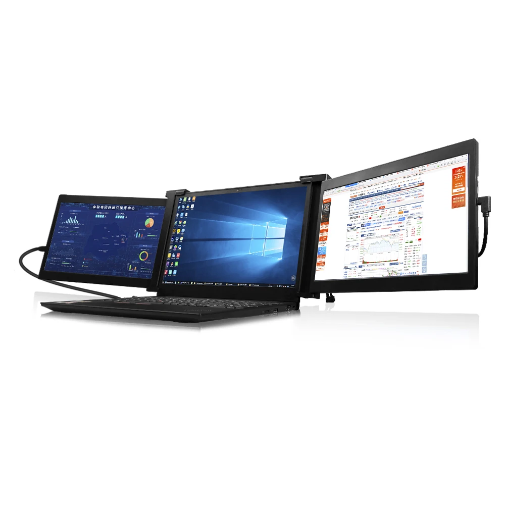 

10.1 inch Tri screen Monitor on-the-go Laptop Monitor Full HD 1080P IPS Display