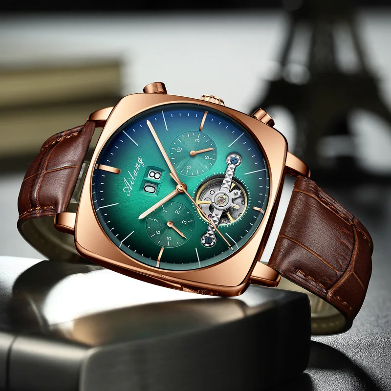 

NEW 2021 Unique Square Fashion Wrist Watches for Men Mechanical Watch Mens Automatic Watches