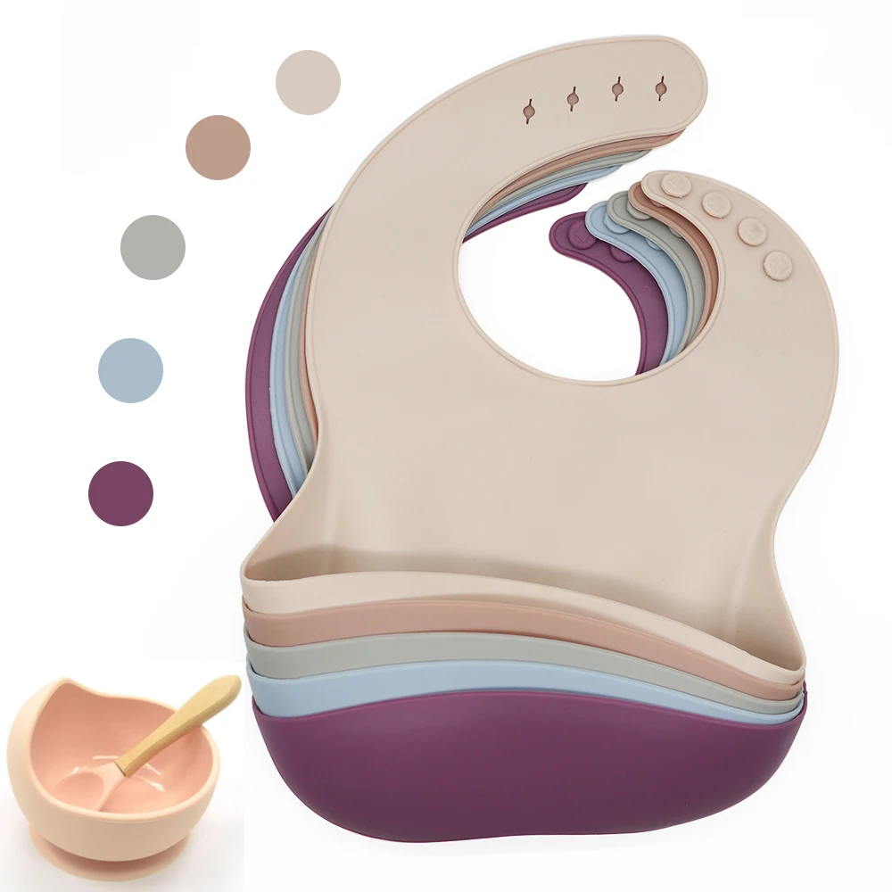 

2021 New Design Children's Bib Creative adjustable Anti Falling Baby Kids Children Tableware Set, Customized