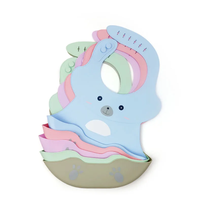 

15 Colors baby bib plastic Animal silicone waterproof baby silicone bib M190