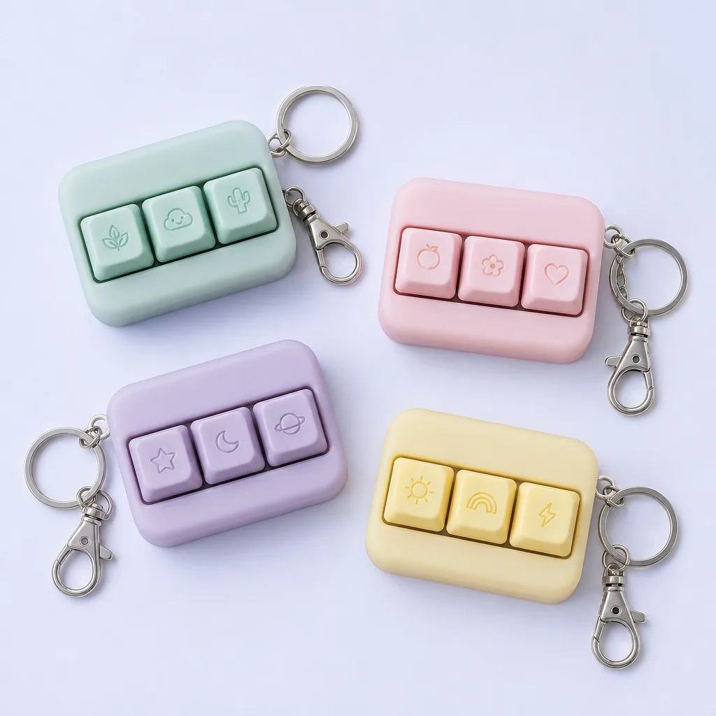 Pastel Soft Colors 3-Key Fidget Bar