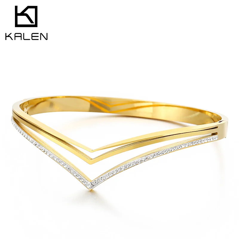 

2020 New Product Shining Wish Bangle Bracelet Heart Shape Stainless Steel Bangles For Woman, Other