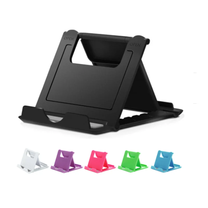 

OEM Customized Logo Portable Universal Plastic Cell Phone Stand Adjustable Foldable Desktop Mobile Phone Holder