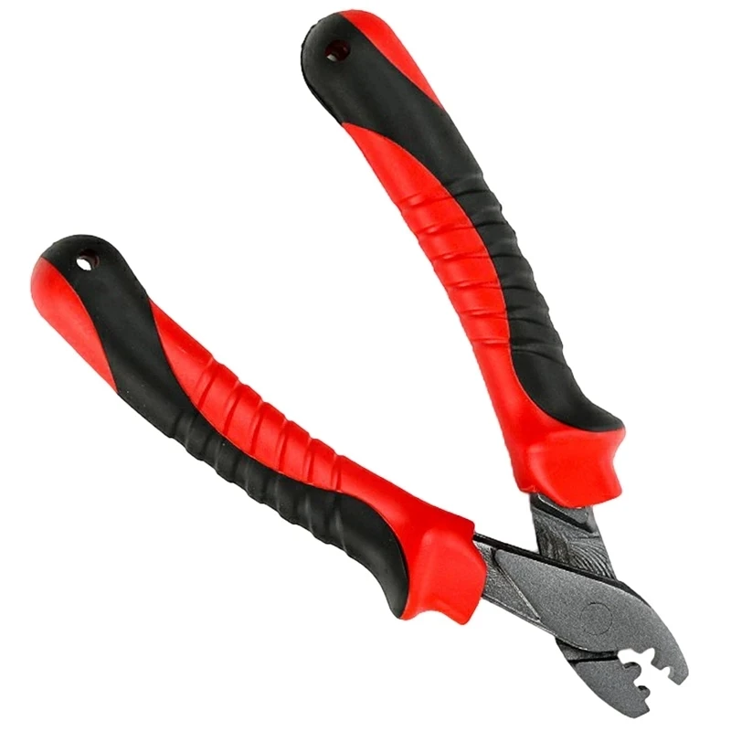 

K Master CRV 8 Muti Function Cable Cutter Wire Cutting Pliers for 0 75 4mm Wire Stripping Cutting Crimping 10 20AWG Soft Black, Red