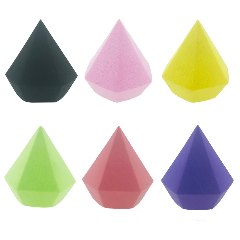 

Hot Sales New Arrival Latex Free Huge Stock diamond Makeup Sponge For Box Packaging, White pink purple,etc