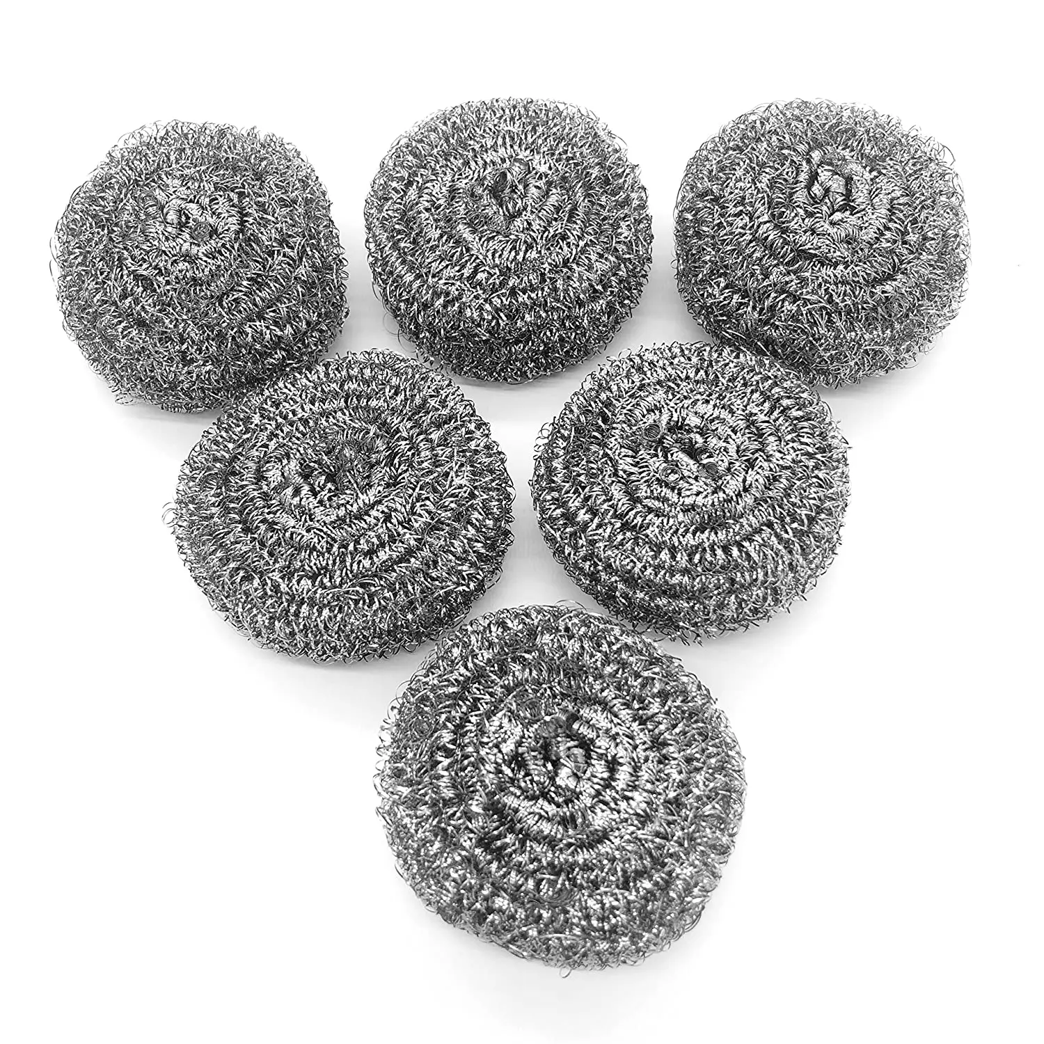 

6 Pack Kitchens Steel Wool Scrubber Scrubbing Scouring Pad washing stainless steel sponge, Sliver
