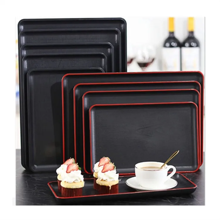 

Logo Hotel Dessert Dinner Tea Food Tableware Serving Tray Home Kitchen Tool Retro Wooden Pallet Rectangular Storage Trays