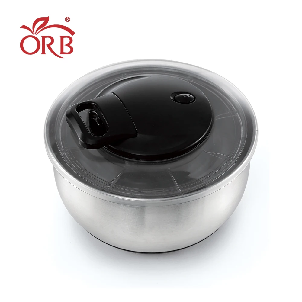 
Kitchen manual pull cord stainless steel salad spinner 