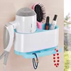Wholesale Luxury Ecoco Plastic Bathroom Wall Mounted Hair Dryer Stand Holder with Hair Straightener Blower Wind Chime Tube Rack