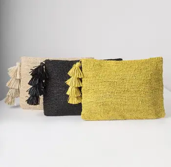 woven raffia clutch