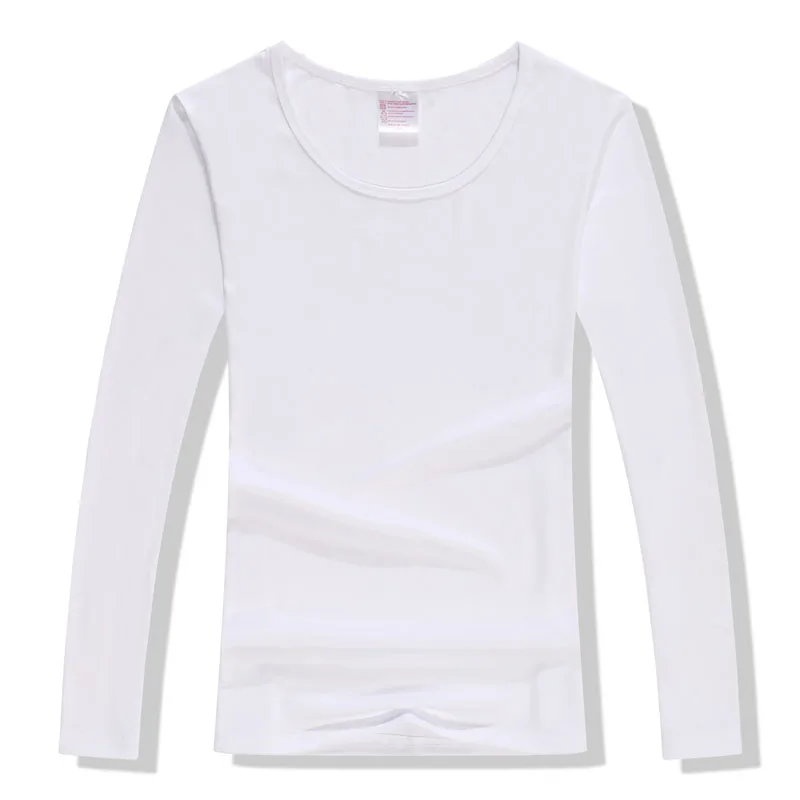 

Long Sleeves t shirt Women Sublimation Blanks White Modal Polyester Sublimation Women tshirt for Sublimation Printing