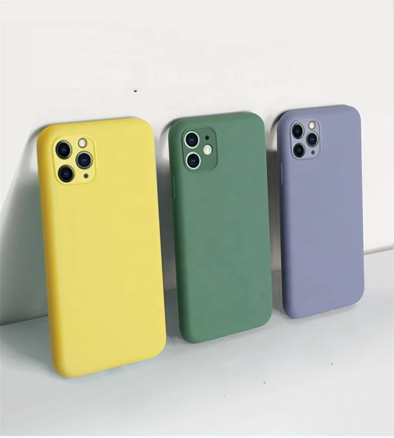 

Silicone mobile phone case color liquid original material protective cover case for iPhone 11 Pro Max 7 8 XR XS, Transparent blue gold green pink purple red