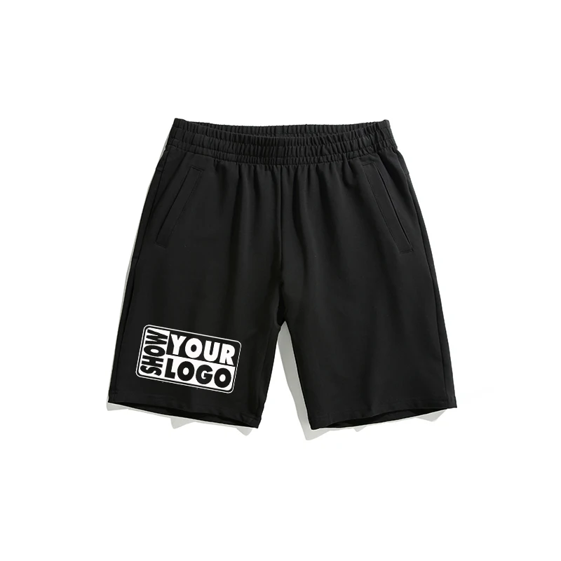 

Free shipping custom design 95% cotton 5% spandex 270gsm terry men's shorts, White,black