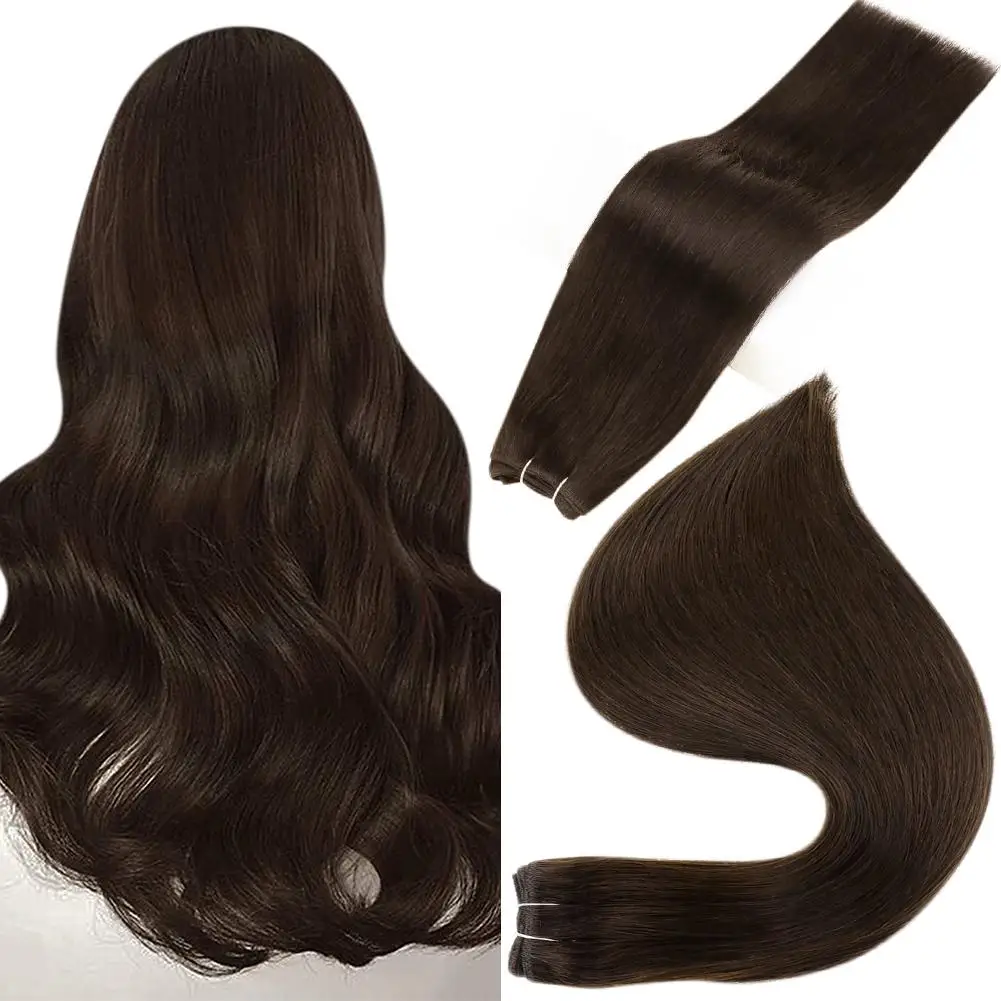 

Full Shine Dark Brown #4 Virgin Human Hair Bundle 100% Brazilian Virgin Machine Weft Hair