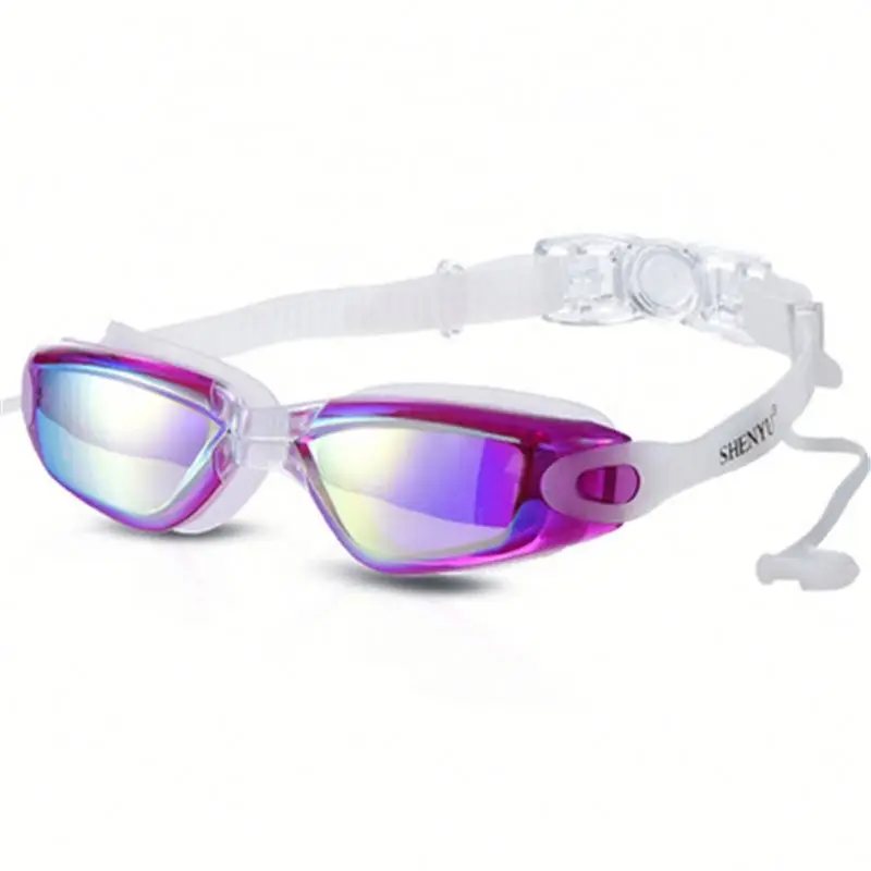 

Adult Waterproof PC Lenses Swimming Glasses with Ear Plug, 7 colors