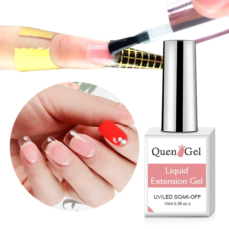 

Wholesale Customized Logo Nail Extensions Fast Liquid Brush On Poly Gel UV LED Brushable Soak Off For Nails With 15ml Bottle