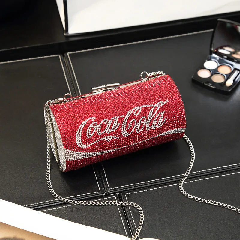 

Luxury Women Coke Diamond Purses New Fashion Bling Diamond Coke Clutch Ladies Handbags for Women, 2 colors