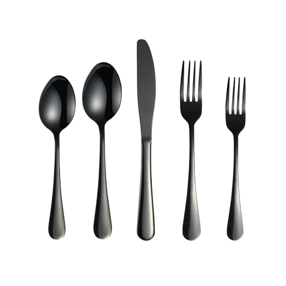 

Hot Sale 20-Piece Mirror Matte Black Spoon And Fork Stainless Steel Cutlery Set Flatware, Silver, gold, rose gold, black