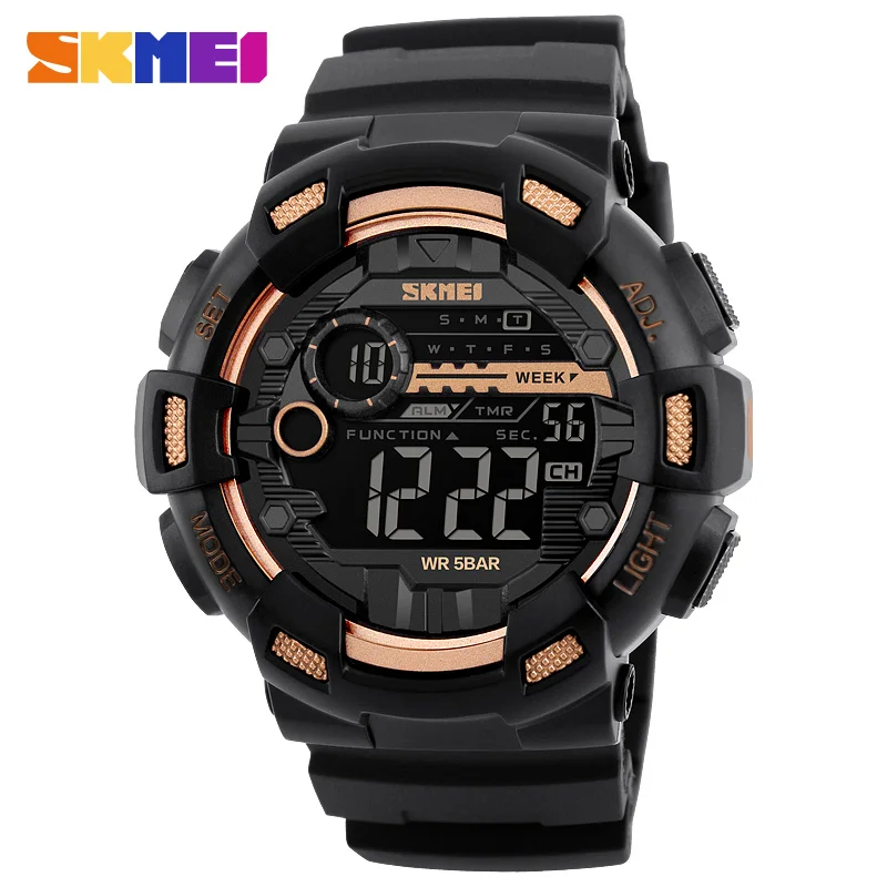 

Skmei 1243 Luxury Wristwatches For Man Waterproof Sport Watches Men Wrist Digital Watches 2021