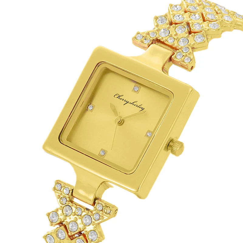 

Fashion fashion creative square diamond inlaid burst watch women's Quartz Bracelet Watch sb05