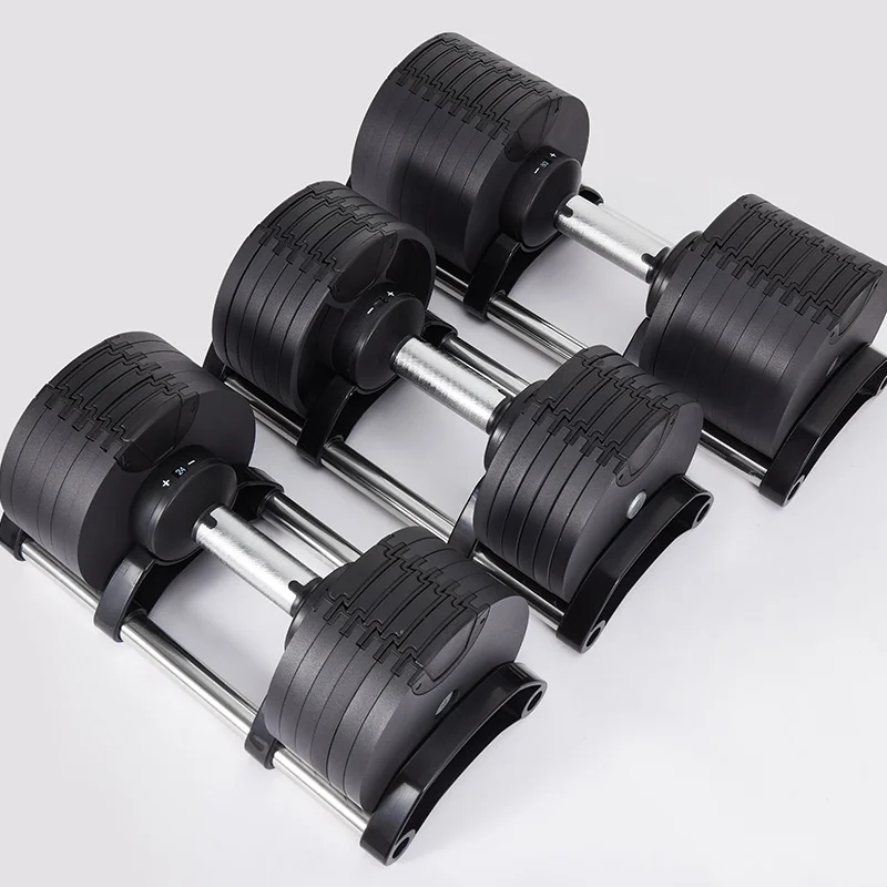 

Customized fitness equipment black dumbbell 20kg 24kg 32kg/72lb 80lb/36kg steel adjustable dumbbell set for home gym