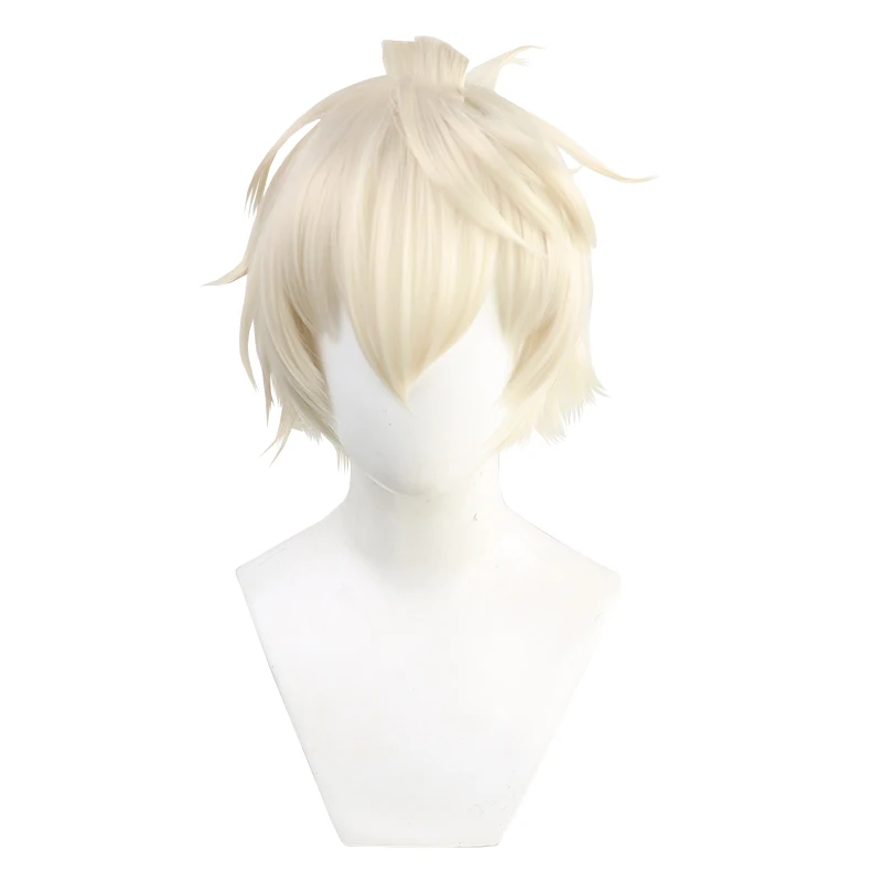 

Light Gold Hair Anime Comic Exhibition Cosplay Halloween Hair COS Ombre Wigs Cool Men Hair, Pic showed