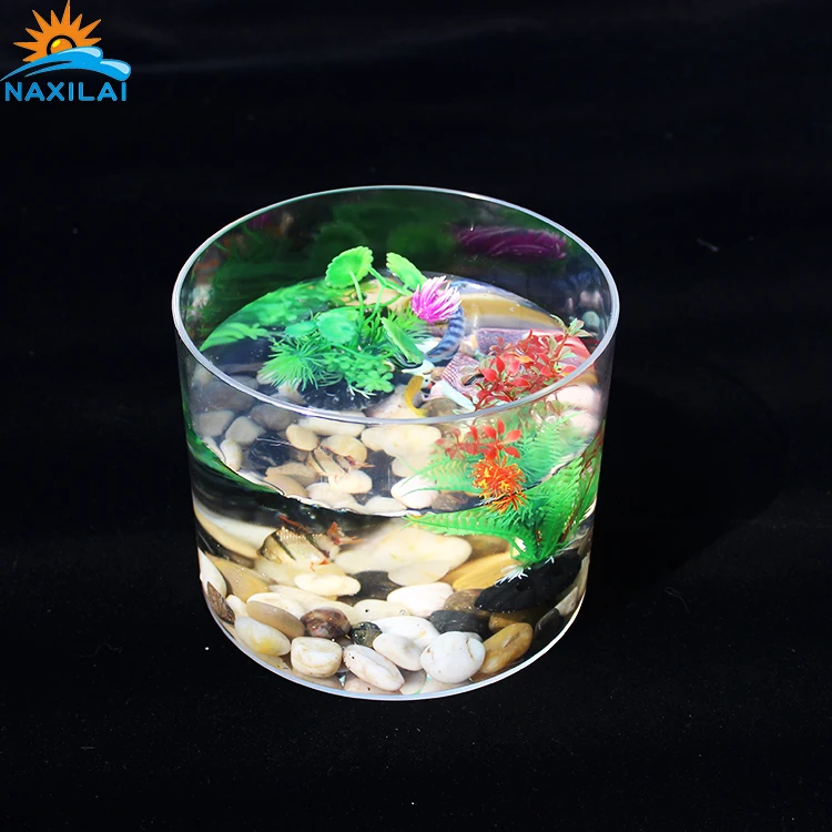 
NAXIALI Small Acrylic Cylindrical Fish Tanks Clear Acrylic Aquarium Fish Tank Acrylic Aquarium Manufacturers 