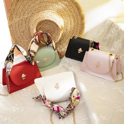 

FLB137 wholesale mini flower decor baby shoulder bag sling bag crossbody message bags, Pink, red, black, white, green