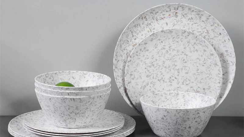 new fashion nature rice husk melamine tableware dinner set