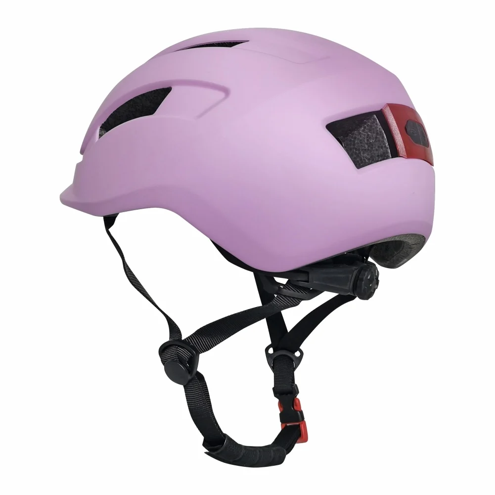 

2021 New Scooter Skateboard Electric Bike Bicycle Casque Led Signal Flashing Led Light Helmet, Pink