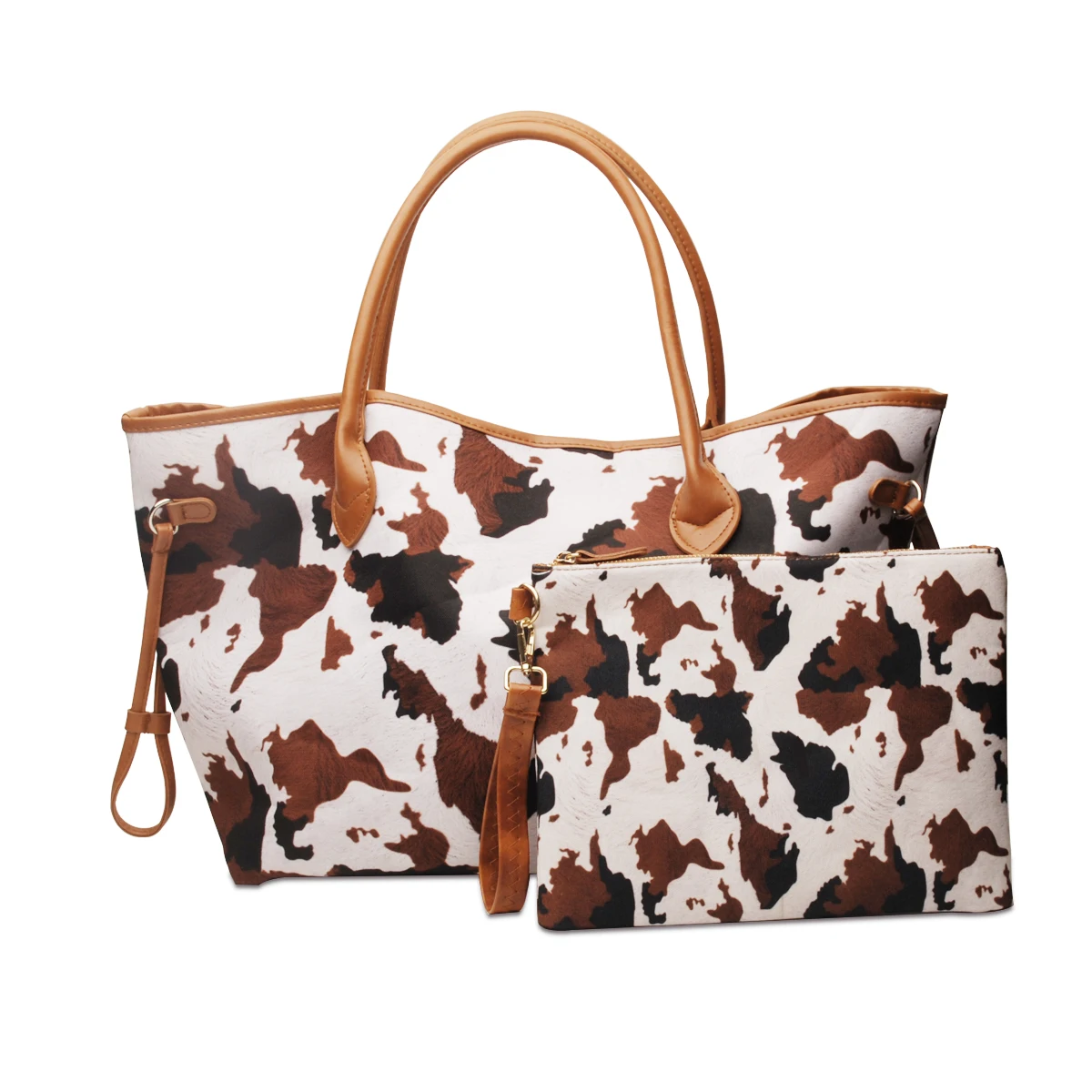 

DOMIL New 3D Cow Print Tote Bags Weekender Travel Shopping Handbags Large Monogram Purse for Women Ladies