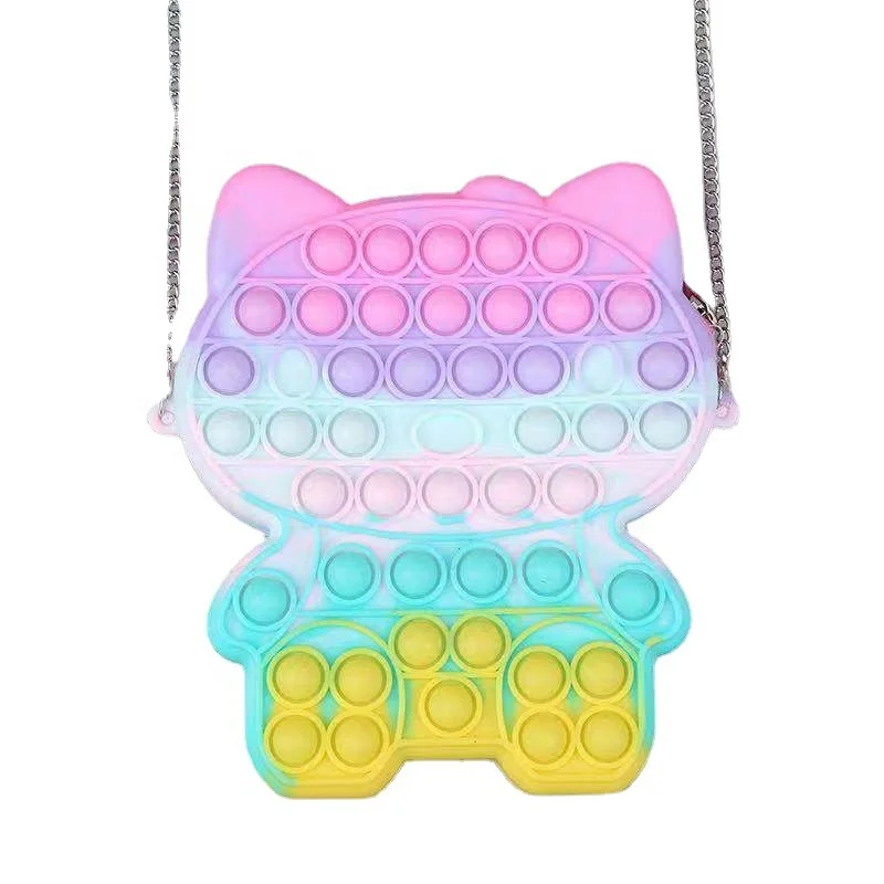 

20CM Fashion KT Cat Pop Coin Purse fidget toys cute Coin Purse Children unicorn Wallet Ladies Bag Christmas Gift Toy Hand Bag, Customized color