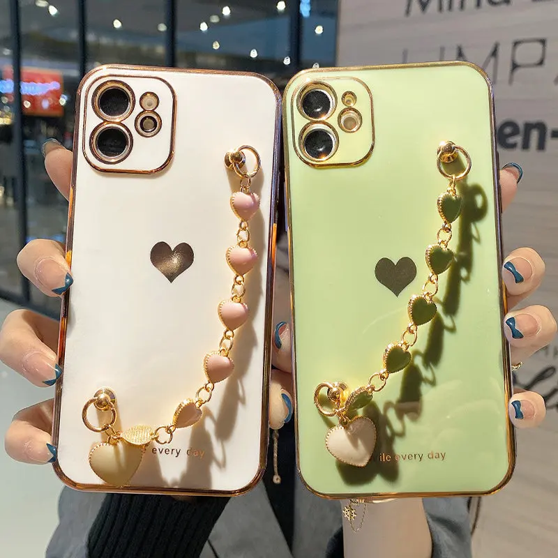 

For iPhone 12 Pro Max Luxury Plated Gold Electroplated Bracelet Phone Case For iPhone 11 11 Pro Max 12Mini xXR XS Max X 7 8 Plus