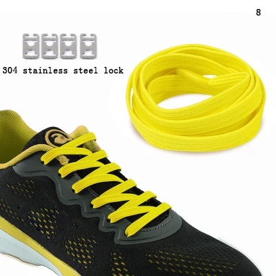 

New Casual Flat Elastic Shoe Laces lazy elastic no-tie shoelaces, Picture color or custom color