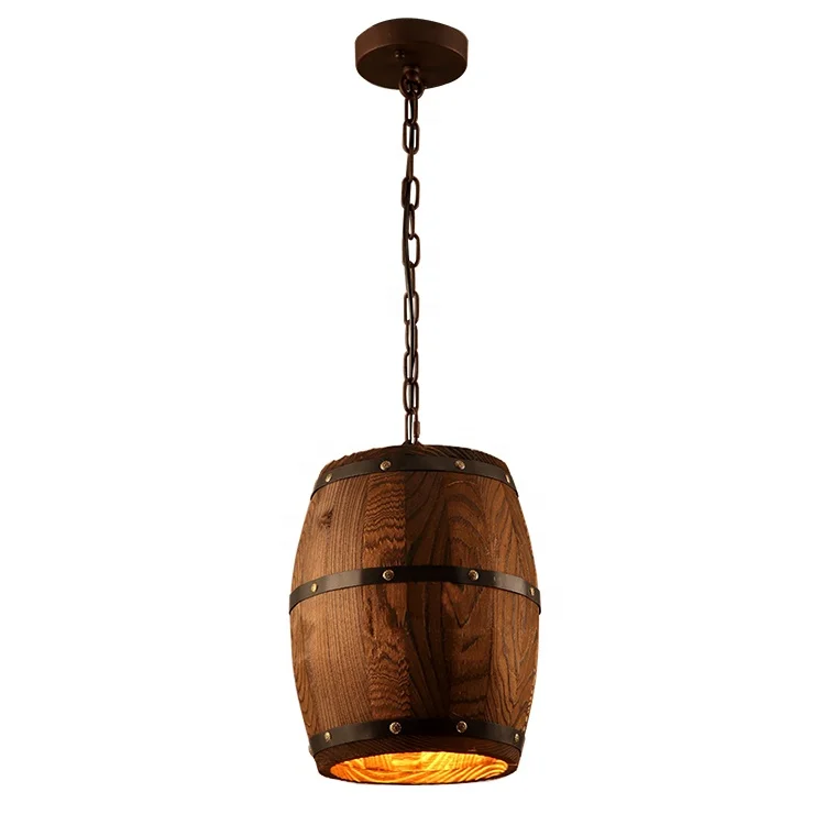 
European and American style natural retro Wine Barrel Chandelier Chandelier hanging light European and American Rural Retro 