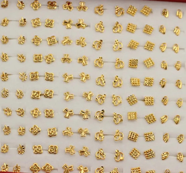 

PUSHI hottest selling fashion 24K gold Plated wholesale dubai gold stud earrings jewelry earrings mixed