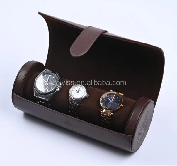 

PU leather customize watch storage box 3 watches leather case, Black, brown etc.