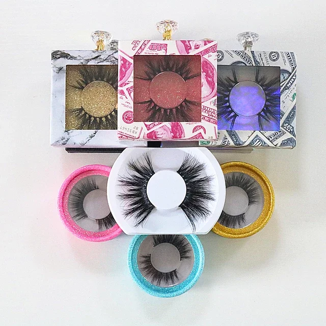 

AG59 The factory wholesale 25mm custom Long human 3d mink eyelashes, Black color