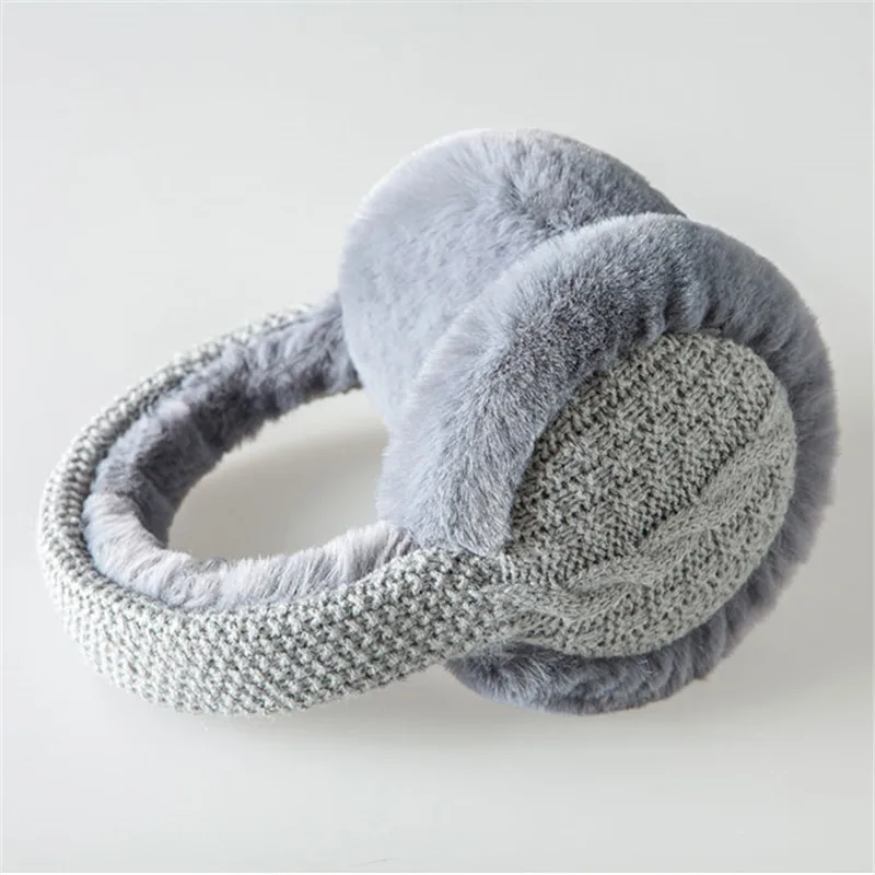 
Manufacturer sales fashionable plain multi-color warm jacquard knitted earmuff for women 
