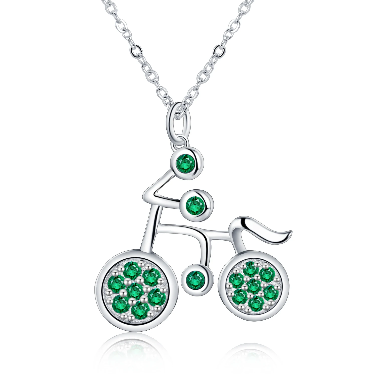 

Anster Manufacturer Direct Sale 925 Silver Women Emerald Necklace, Green