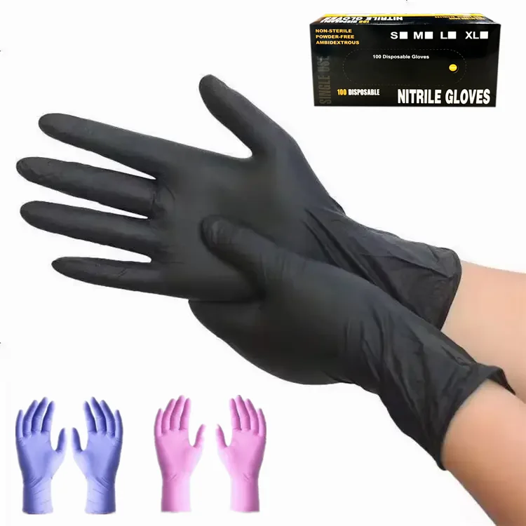 

high elastic 9 inches daily use kitchenware tattoo salon make up tattoo powder free black pure nitrile gloves