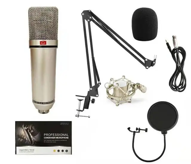 

Professional USB Microphone Studio With Stand Tripod And Pop Filter Mic For Computer Karaoke Pc Upgraded BM 800 With Great Price
