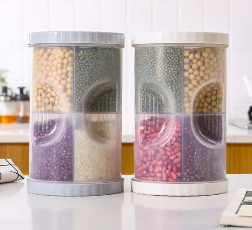 

Kitchen 2.5L bulk food cereal grain rice dispenser storage containers, White